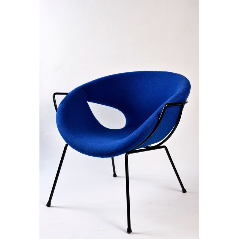 Paire de fauteuils en acier et laine, Roger LANDAULT - 1950