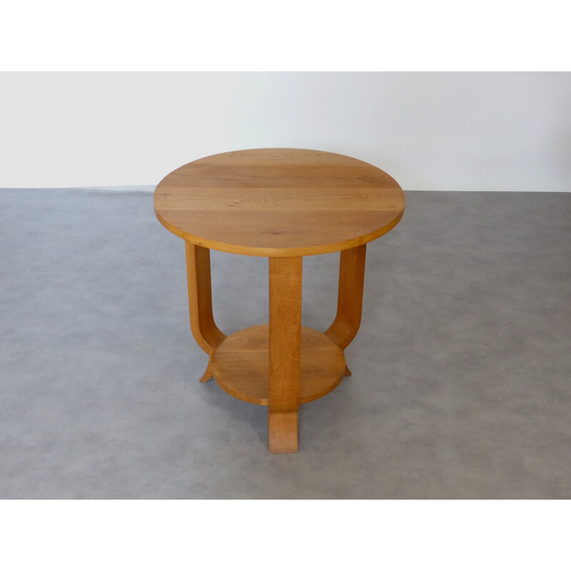 Vintage pedestal table in oak - 1940s