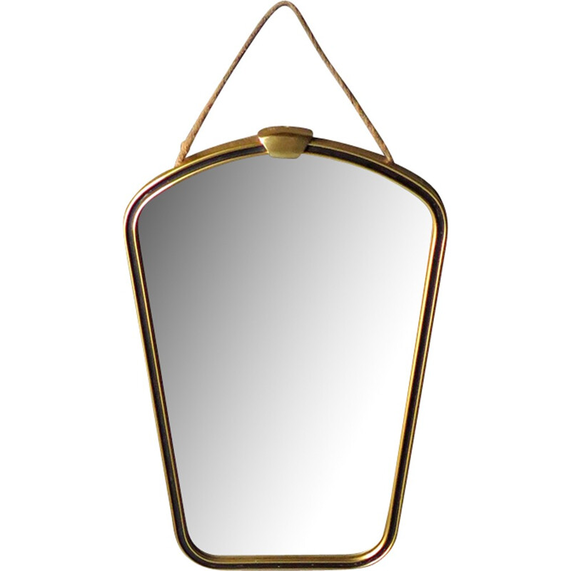 Petit miroir vintage avec cadre doré - 1960