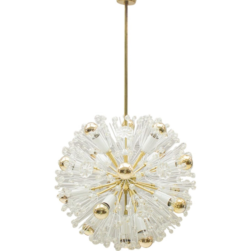 Brass Dandelion Ceiling Lamp by Emil Stejnar for Rupert Nikoll - 1960s