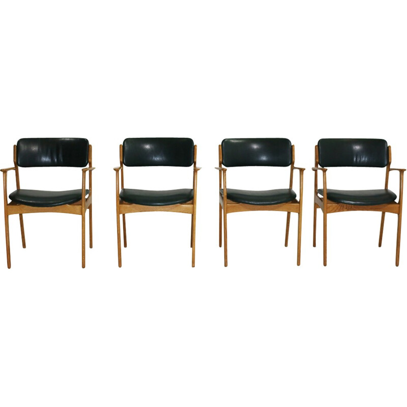 Set of 4 Oak chairs by Erik Buch for O.D. Møbler - 1950s