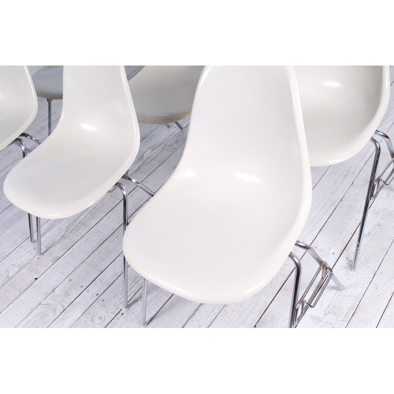 Set of 6 vintage DSS fiberglass chairs by Charles & Ray Eames for Herman Miller - 1970s
