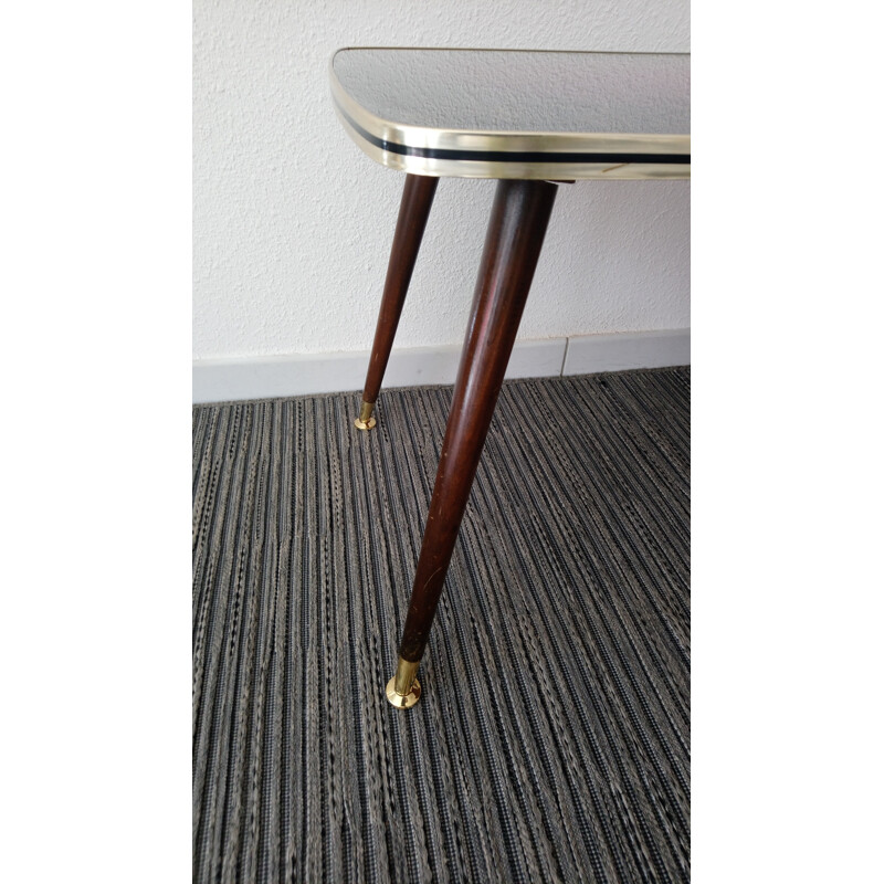 Vintage coffee table with glass top - 1950s