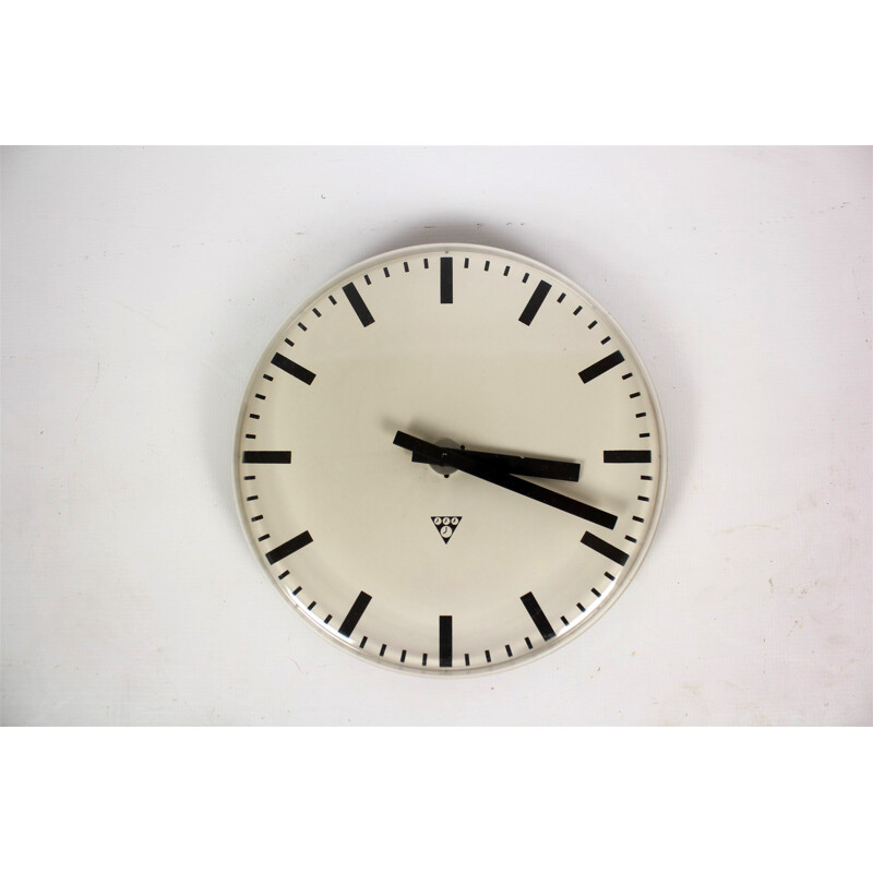 Vintage industrial clock from Pragotron - 1970s
