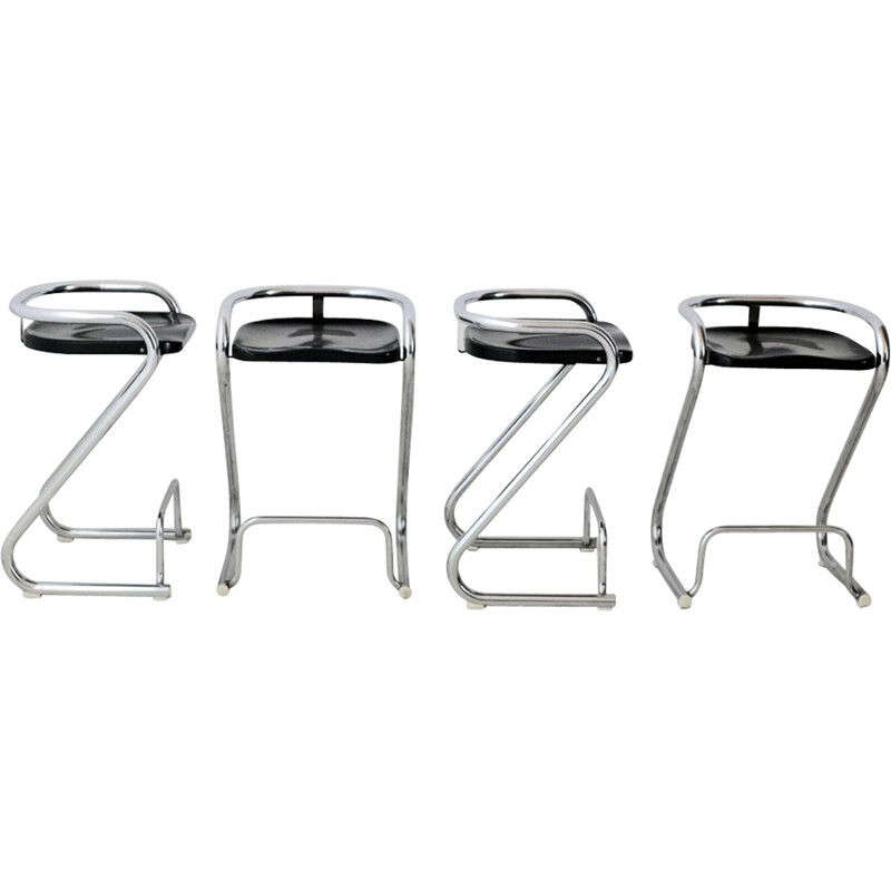 Set of 4 Model "S70-3" Stools by Borge Lindau & Bo Lindekrantz for Lammhults - 1968