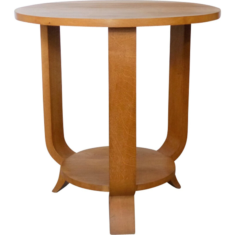 Vintage pedestal table in oak - 1940s