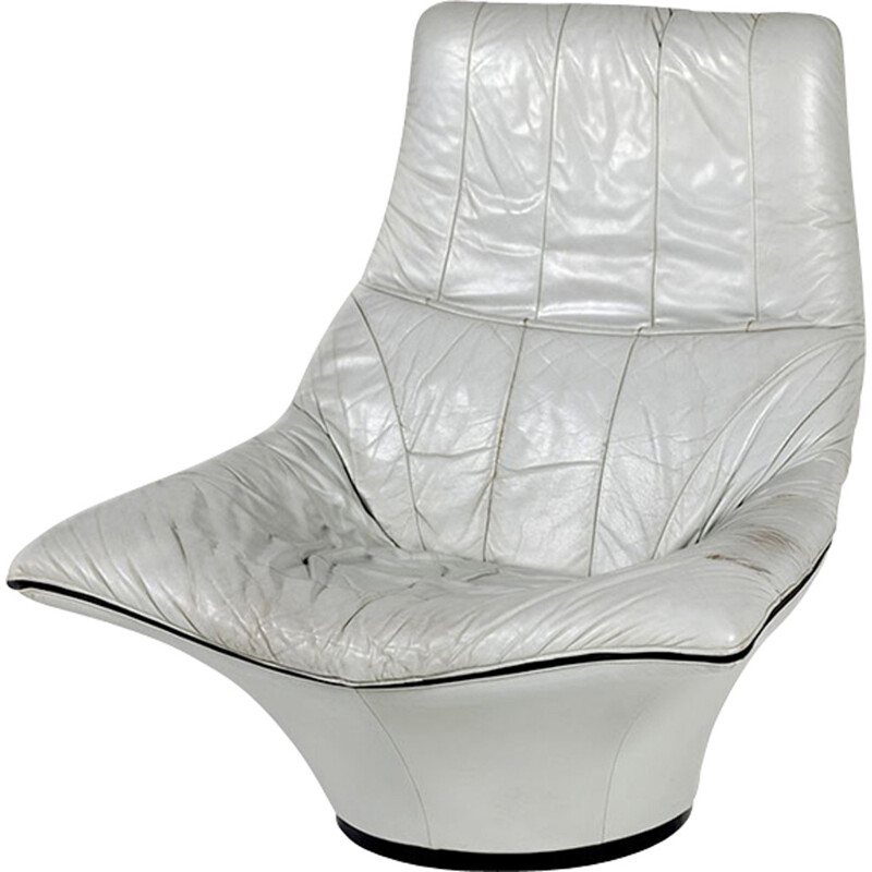 Sillón de cuero gris - 1970