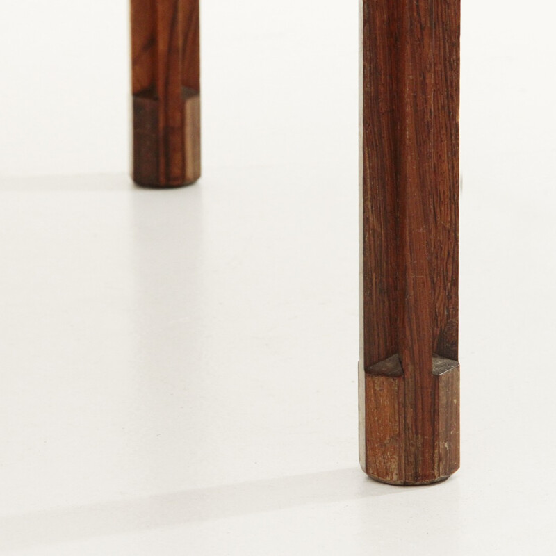 Table ronde en bois et en aluminium par Georges Coslin pour 3V Arredamenti - 1960