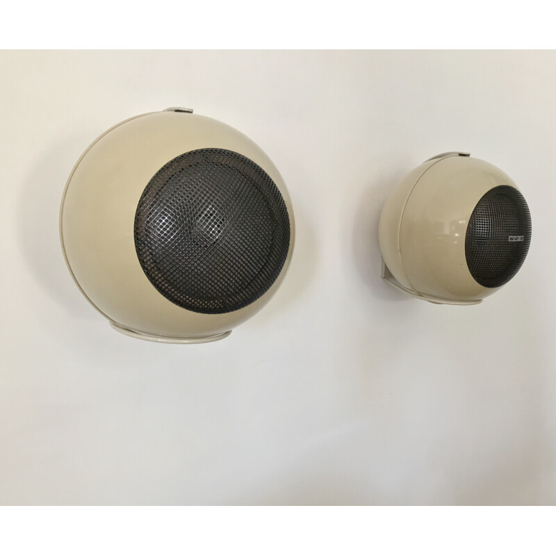 Pair of vintage spherical wall speakers by Bouyer, 1970