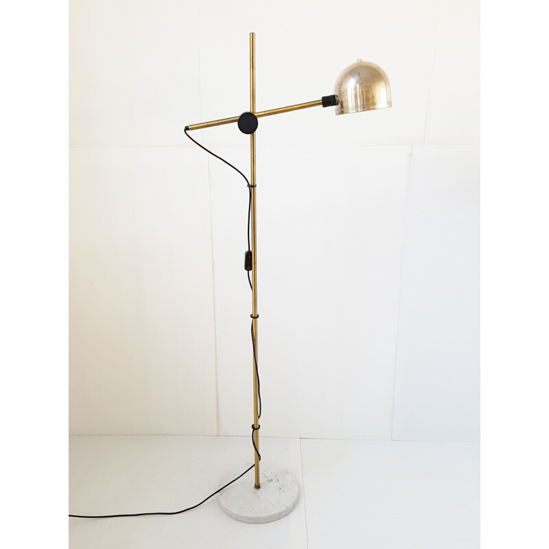Vintage Italian Floor Lamp in Marble & Brass - 1960s