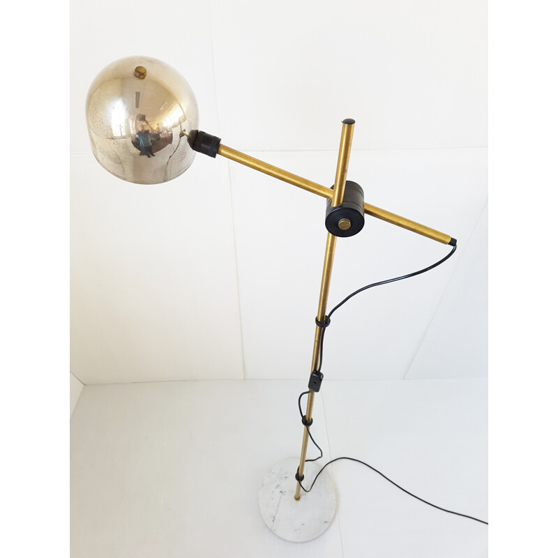 Vintage Italian Floor Lamp in Marble & Brass - 1960s