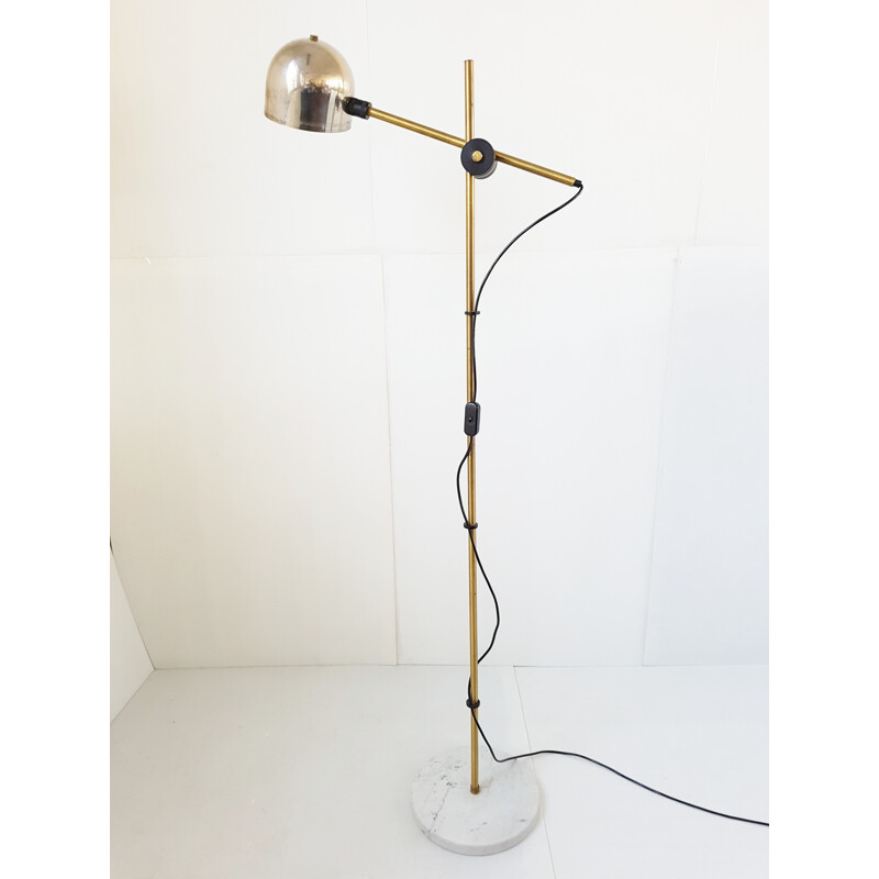 Vintage Italian Floor Lamp in Marble & Brass - 1960s