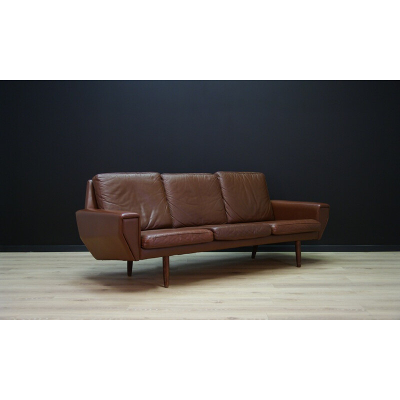 Vintage Danish 3-seater sofa in leather - 1960s