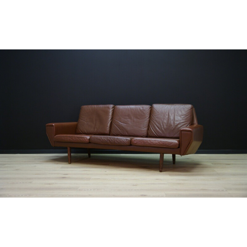 Vintage Danish 3-seater sofa in leather - 1960s