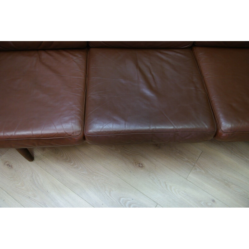 Vintage Danish 3-seater sofa in leather - 1960s