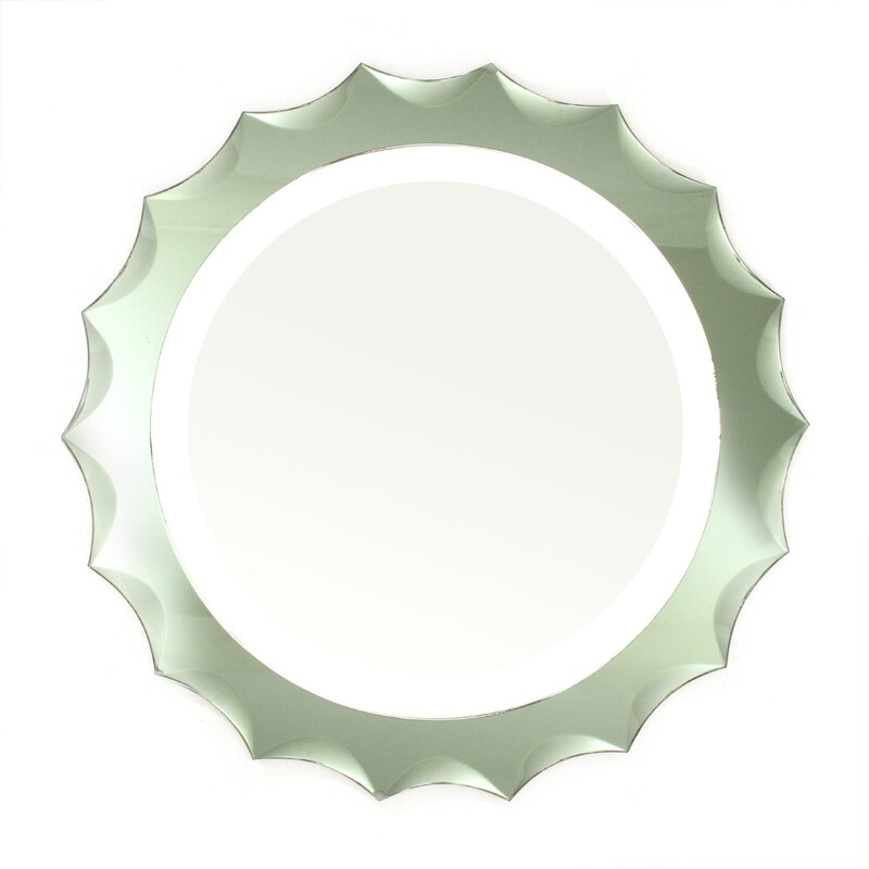 Miroir vintage italien en verre - 1970