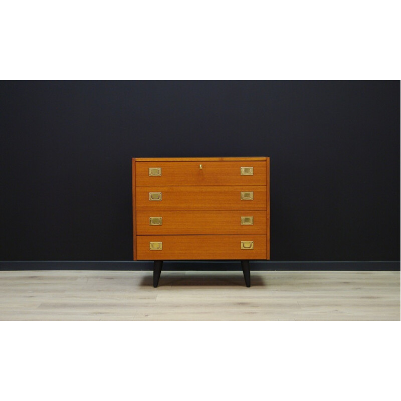 Vintage chest of drawers in teak with 4 drawers - 1960s