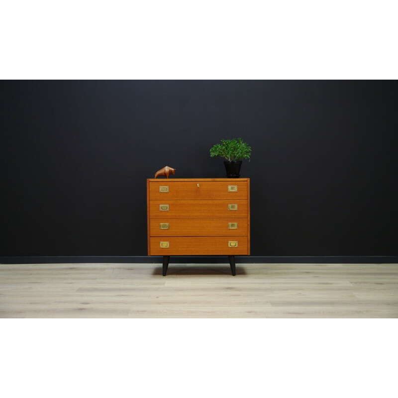 Vintage chest of drawers in teak with 4 drawers - 1960s