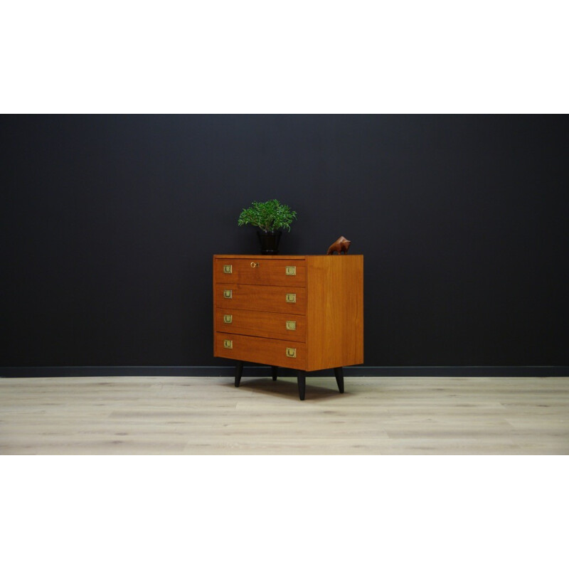 Vintage chest of drawers in teak with 4 drawers - 1960s