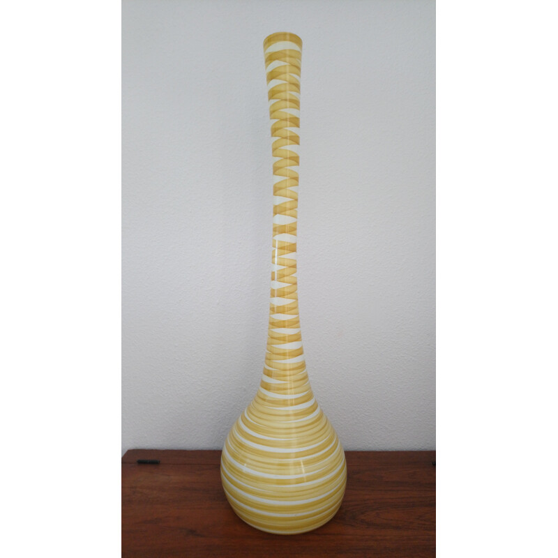 Large yellow vase in glass -1970s
