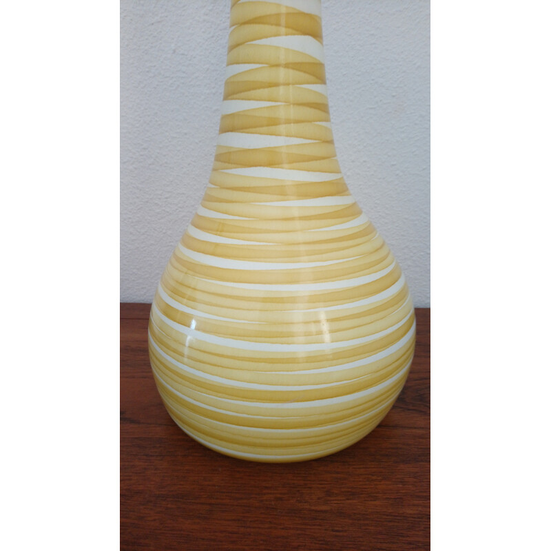 Large yellow vase in glass -1970s