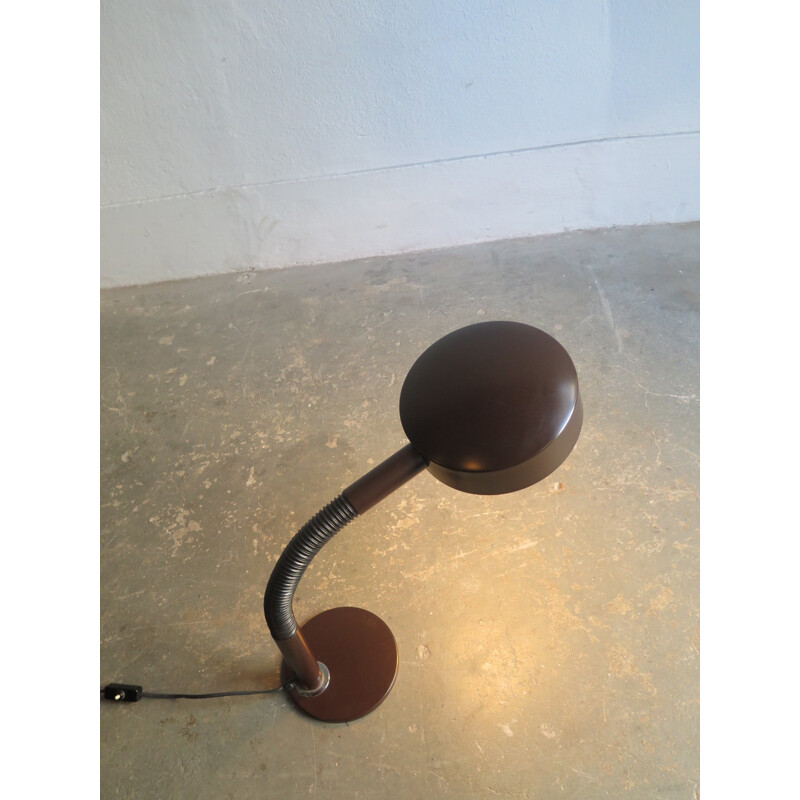 Lampe de bureau vintage "Hala" en métal brun - 1970