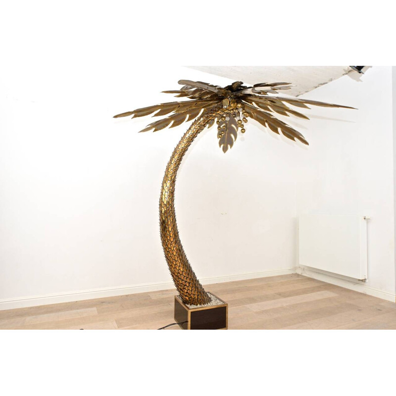 Grand lampadaire en laiton en forme de palmier par Maison Jansen - 1970