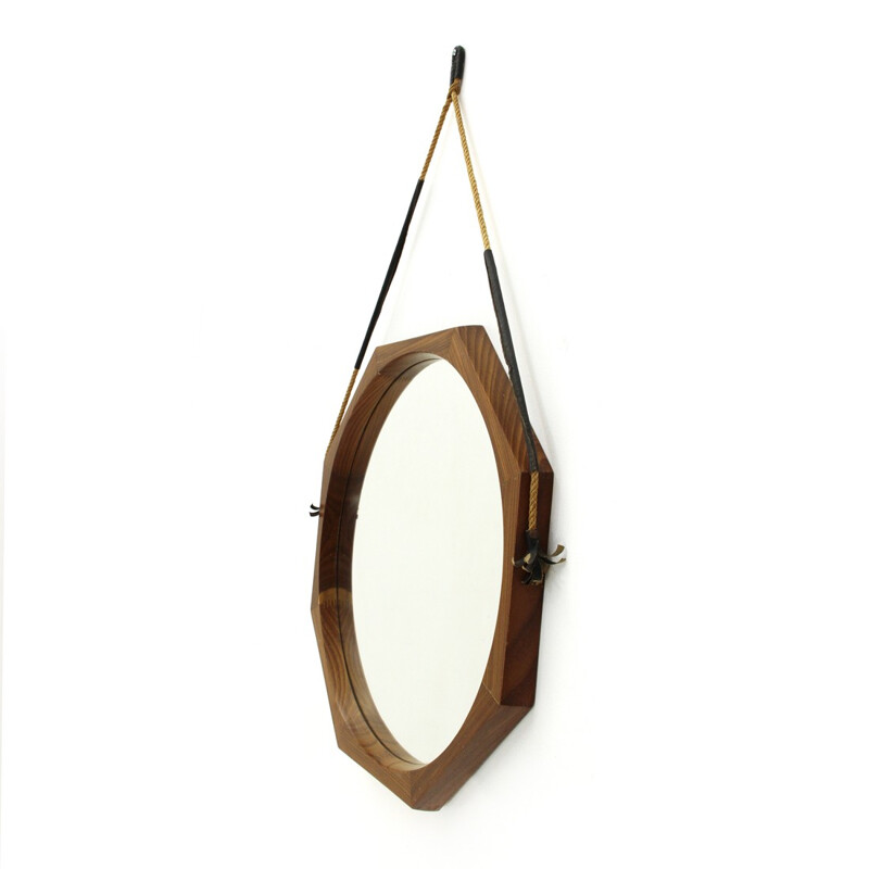 Italian vintage mirror with teak frame - 1960s