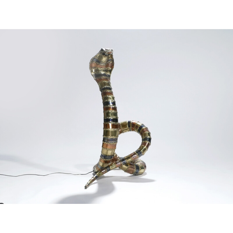 Lampe sculpture "Cobra" par Isabelle Masson-Faure pour la Maison Honoré - 1970 