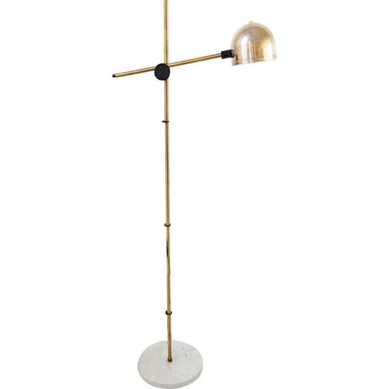 Vintage Italian Floor Lamp in Marble & Brass - 1960s