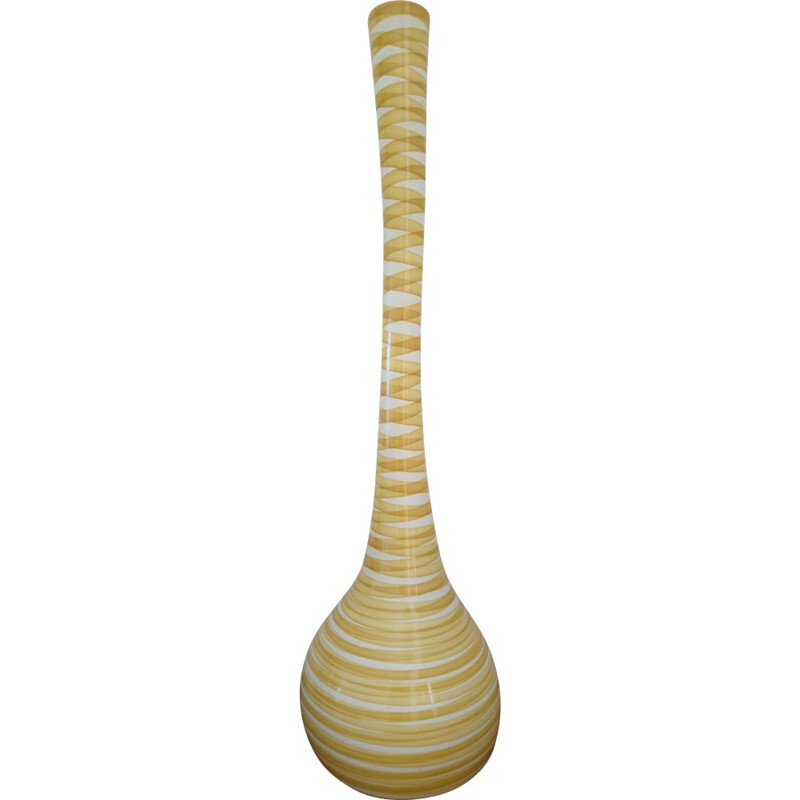 Large yellow vase in glass -1970s