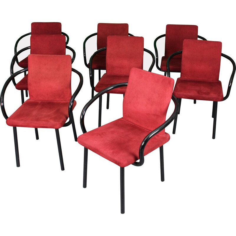 Set of 8 vintage Mandarin Chairs by Sottsass - 1980s