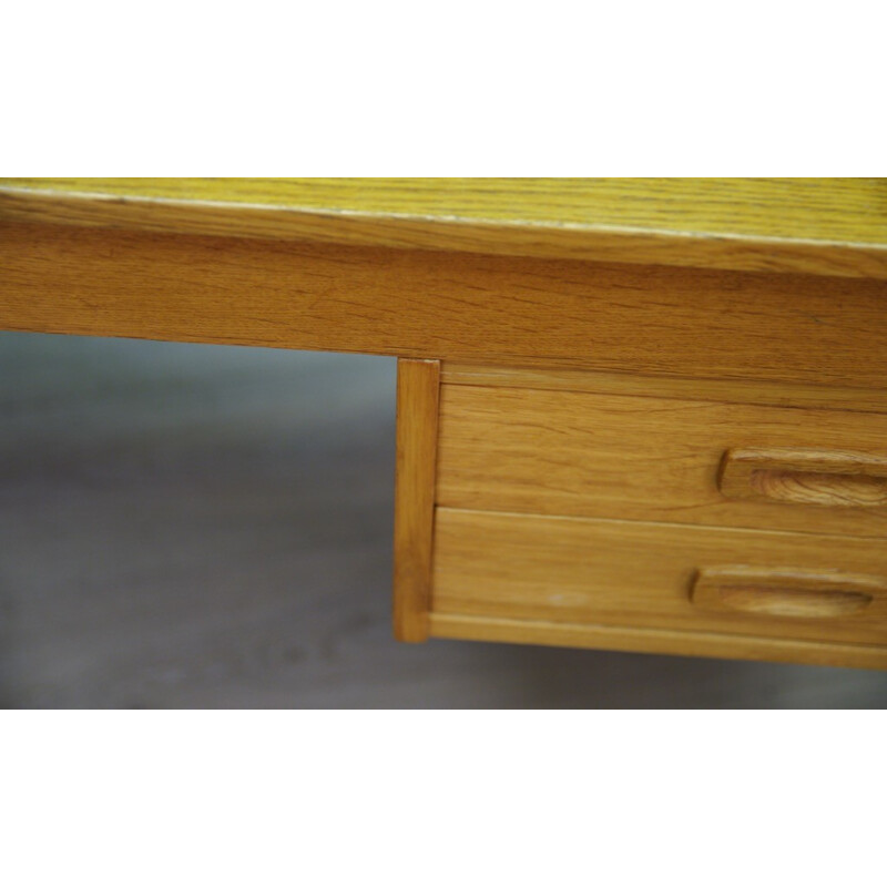 Vintage yellow writing desk in ash - 1960s