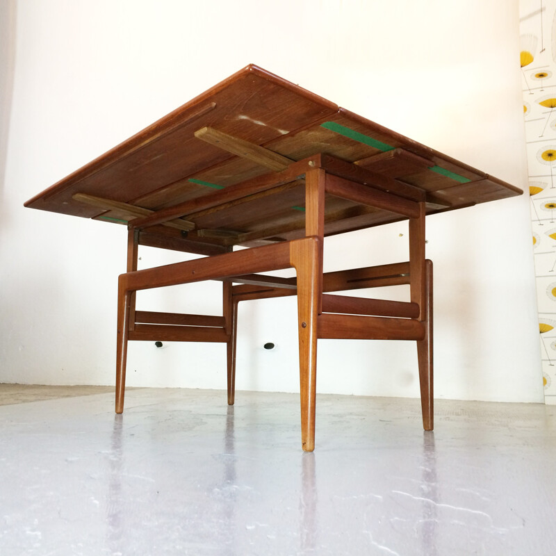 Table escamotable en teck - 1960