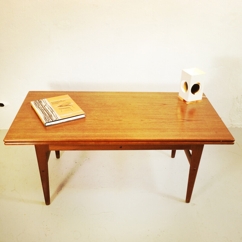 Retractable table in teak - 1960s