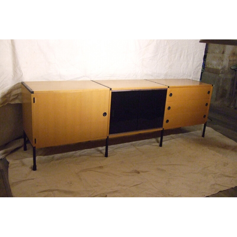 Sideboard in ashwood and metal, ARP (Guariche, Motte, Mortier) - 1950s 