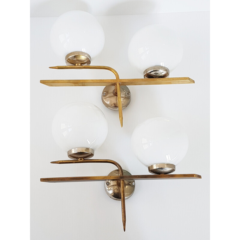 Pair of vintage french wall lamp - 1950s