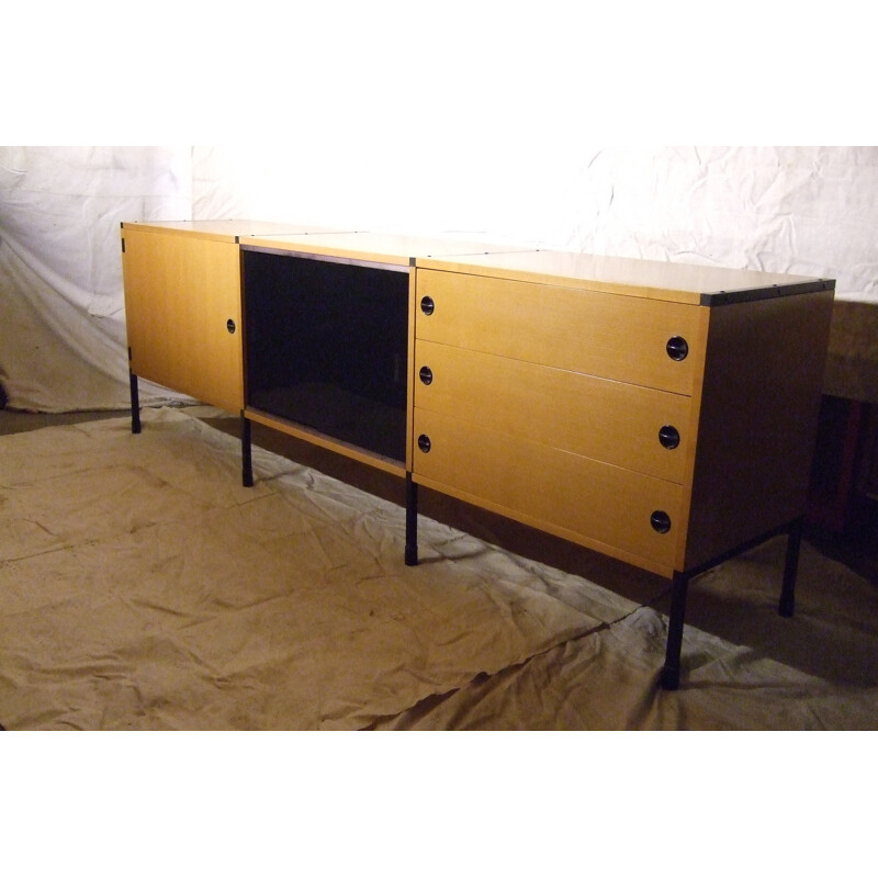 Sideboard in ashwood and metal, ARP (Guariche, Motte, Mortier) - 1950s 