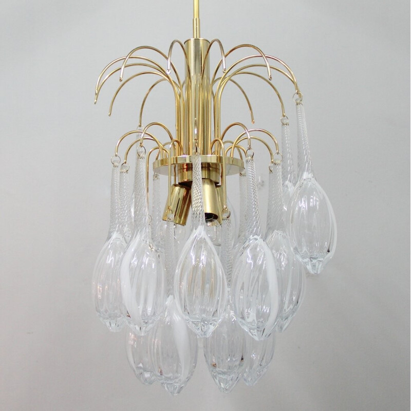 Lustre vintage italien en Murano Mazzega - 1970