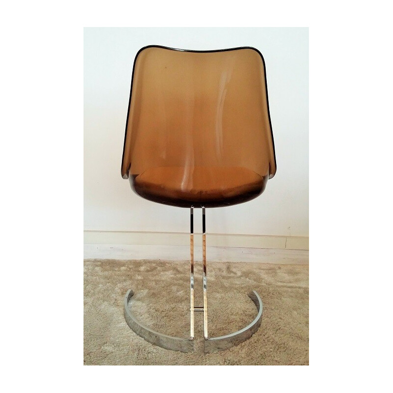 Chaise vintage en plexiglas marron - 1970