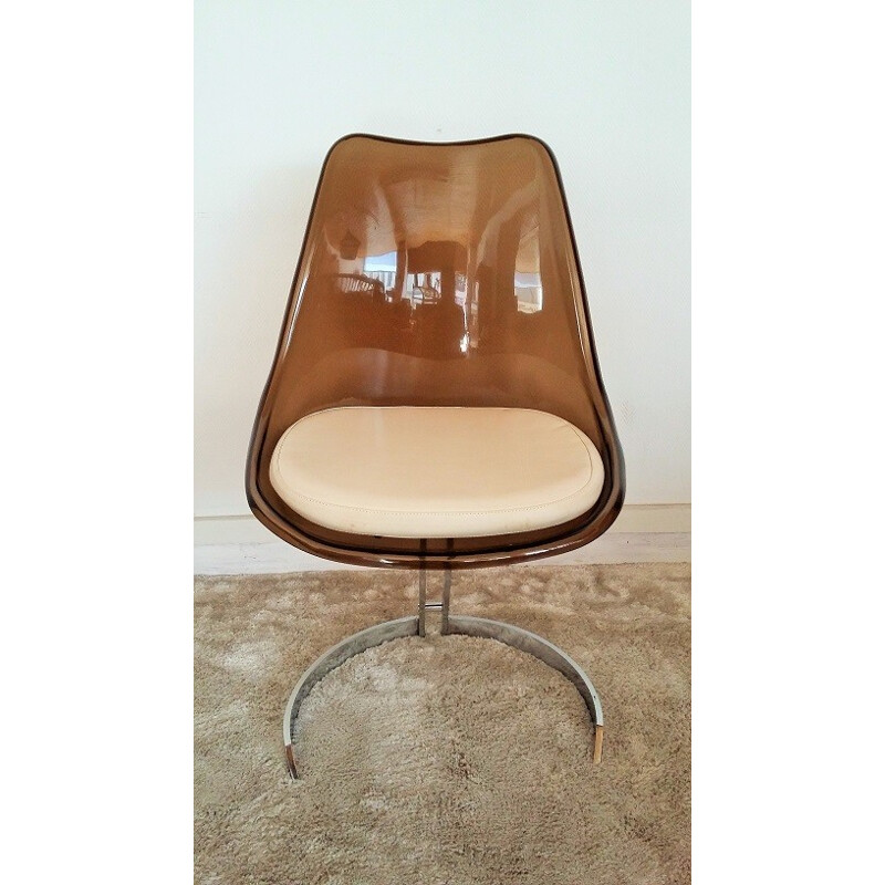 Vintage chair in brown plexiglass - 1970s