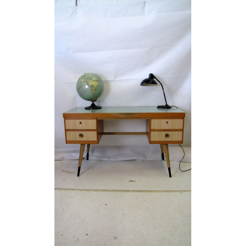 Vintage German desk in wood and formica by EKA Werk - 1950s