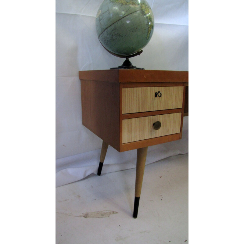 Vintage German desk in wood and formica by EKA Werk - 1950s