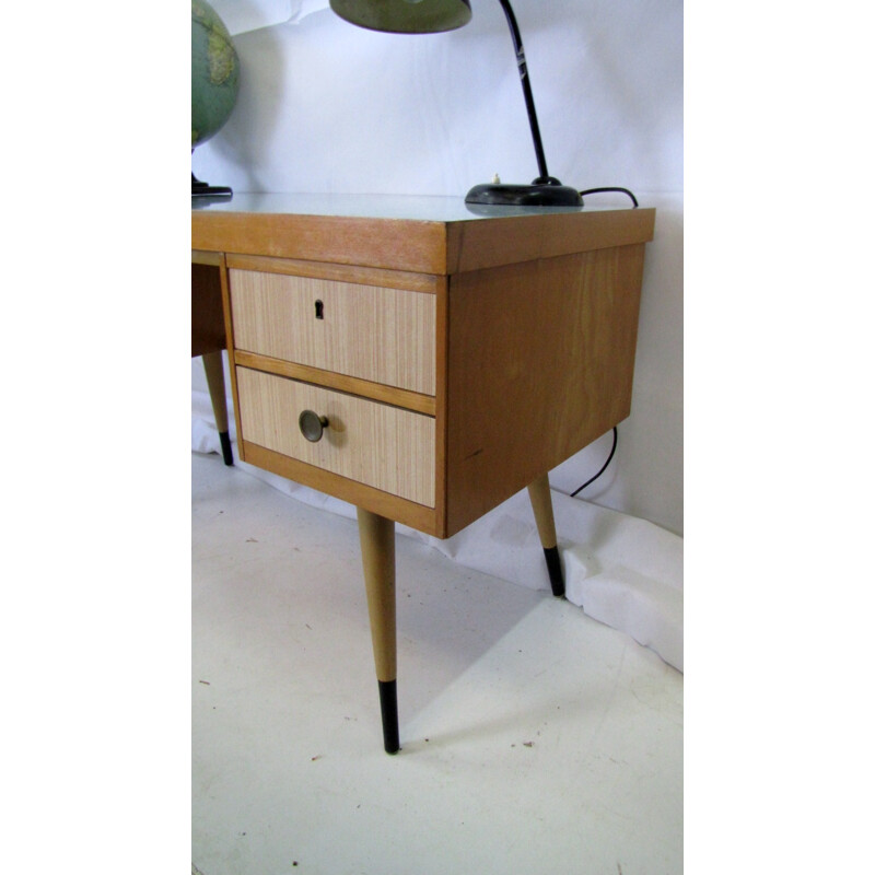Vintage German desk in wood and formica by EKA Werk - 1950s