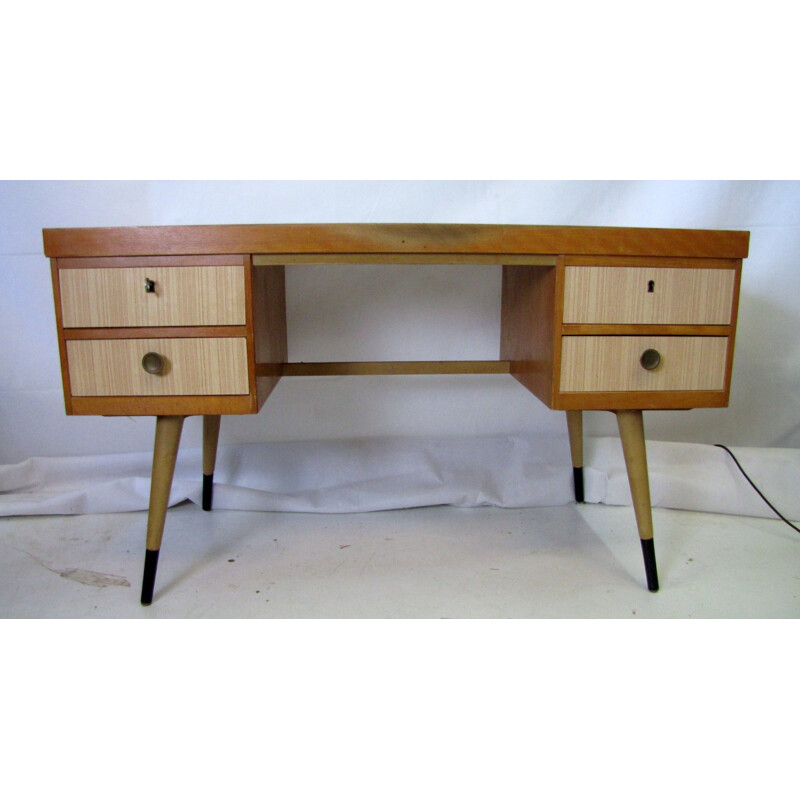 Vintage German desk in wood and formica by EKA Werk - 1950s