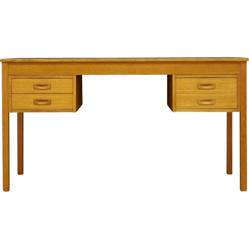 Vintage yellow writing desk in ash - 1960s