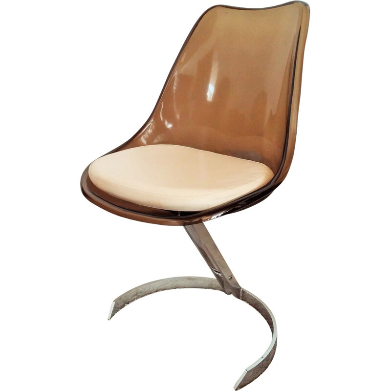 Vintage chair in brown plexiglass - 1970s