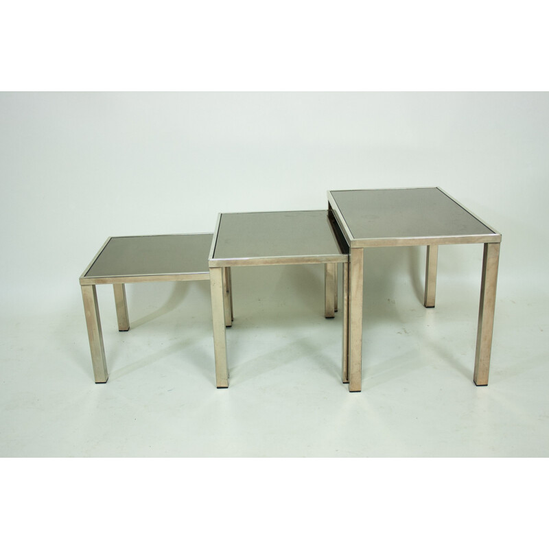 Vintage set of 3 nesting tables - 1970s