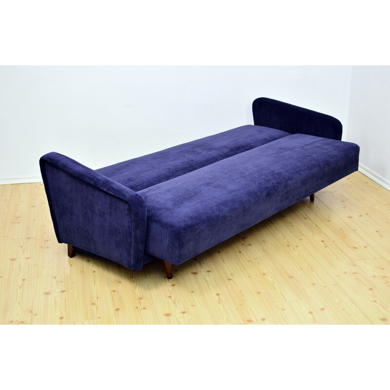 Vintage sofa bed in navy blue color - 1960s