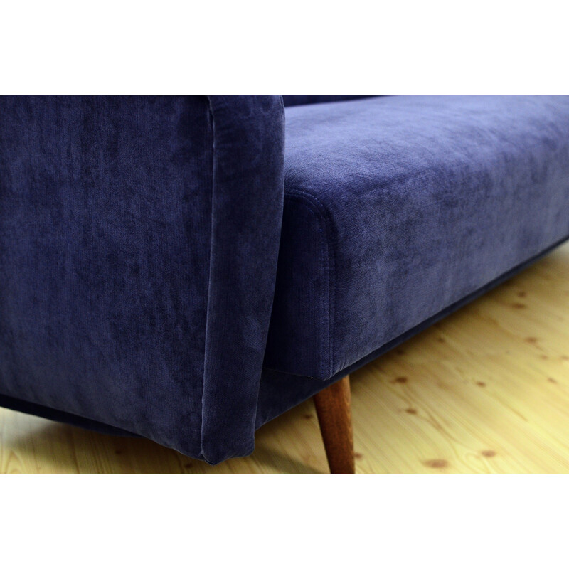 Vintage sofa bed in navy blue color - 1960s